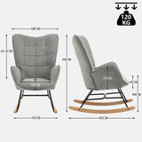 Polvetta scandinava che allatta al seno con braccioli in tessuto grigio con cuciture - Funkel