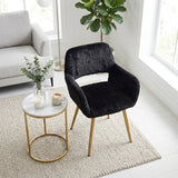 Scandinavian dining chair with black fabric armrests - CROMWELL BLACK Ⅰ