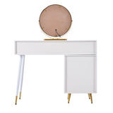 Ensemble coiffeuse élégante avec miroir HD rétroéclairé par LED, meuble latéral réglable et tiroir coulissant, 100 x 40 x 78 cm