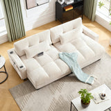 2-Sitzer-Sofa aus beigem Stoff im skandinavischen Stil – AHBARM