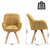 Bequemer Esszimmerstuhl aus gelbem Stoff mit 360°-Drehgelenk – CARSON FABRIC YELLOW