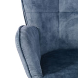 Scandinavian armchair with blue velvet armrests with stitching - bogdan