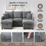 2-seater sofa in beige fabric Scandinavian style - AHBARM