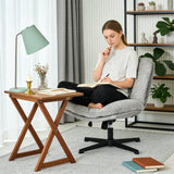 Drehbarer, verstellbarer Freizeitsessel mit Armlehnen aus beigem Cord – DUROTHIL