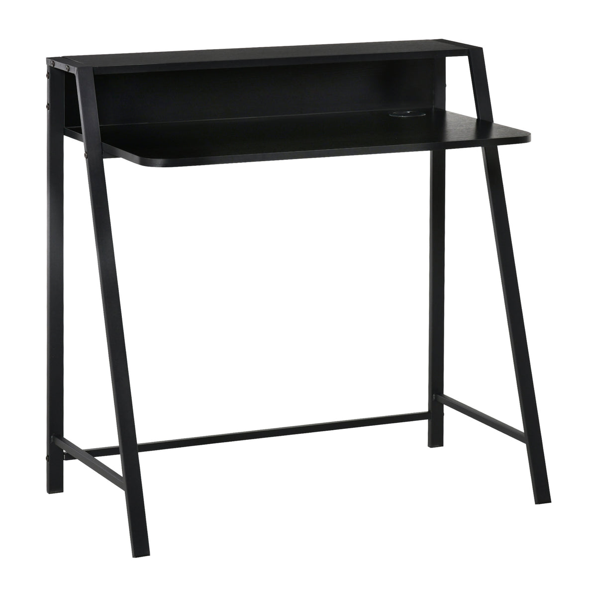 Bureau compact en MDF, coloris noir