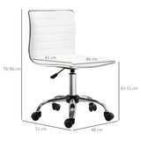 Office chair without armrests in white leather adjustable in height - 78 to 90 cm