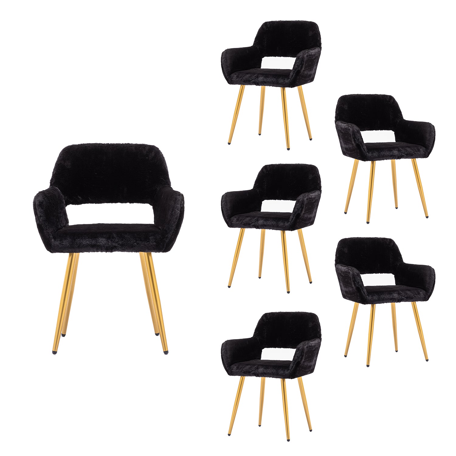 Scandinavian dining chair with black fabric armrests - CROMWELL BLACK Ⅰ