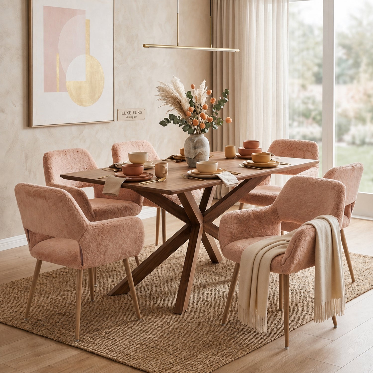 Scandinavian dining chair with black fabric armrests - CROMWELL BLACK Ⅰ