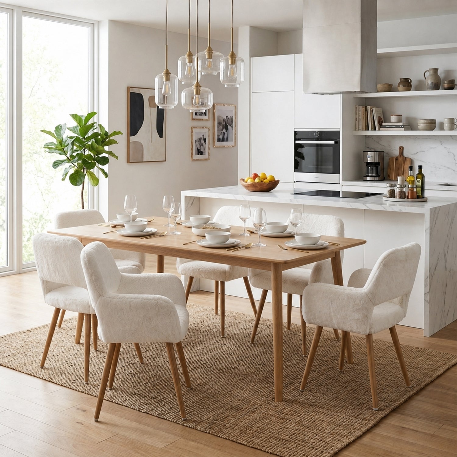 Scandinavian dining chair with black fabric armrests - CROMWELL BLACK Ⅰ
