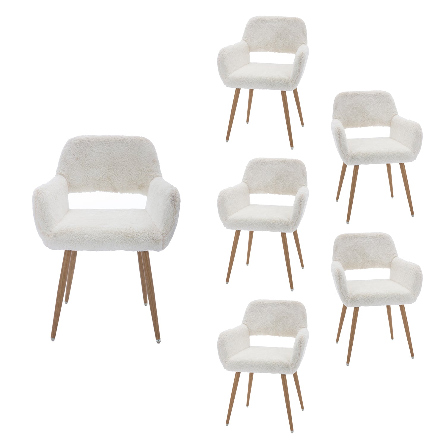 Scandinavian dining chair with black fabric armrests - CROMWELL BLACK Ⅰ