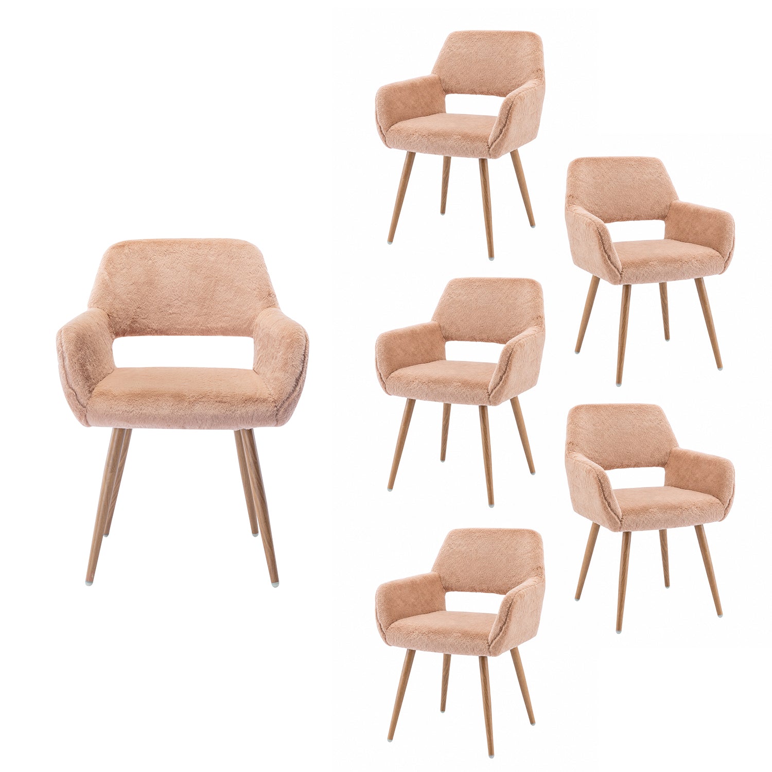 Scandinavian dining chair with black fabric armrests - CROMWELL BLACK Ⅰ