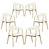Set von 2 skandinavischen Esszimmer Sesseln mit beige Stoffarmlehnen - Cromwell