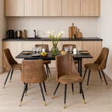 Set mit 6 industriellen Esszimmerstühlen aus Wildleder – SMEG