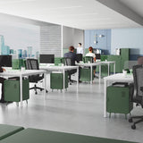 Table de chevet en métal vert style industriel avec rangement et étagère - WALNUT