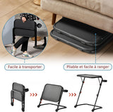 Foldable side table for laptop, adjustable sofa adjustable sofa with tilting tray and cup holder-baseline