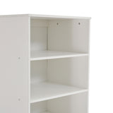 Bibliothèque blanche moderne avec 3 étagères et 1 tiroir au design minimaliste et rangement pratique