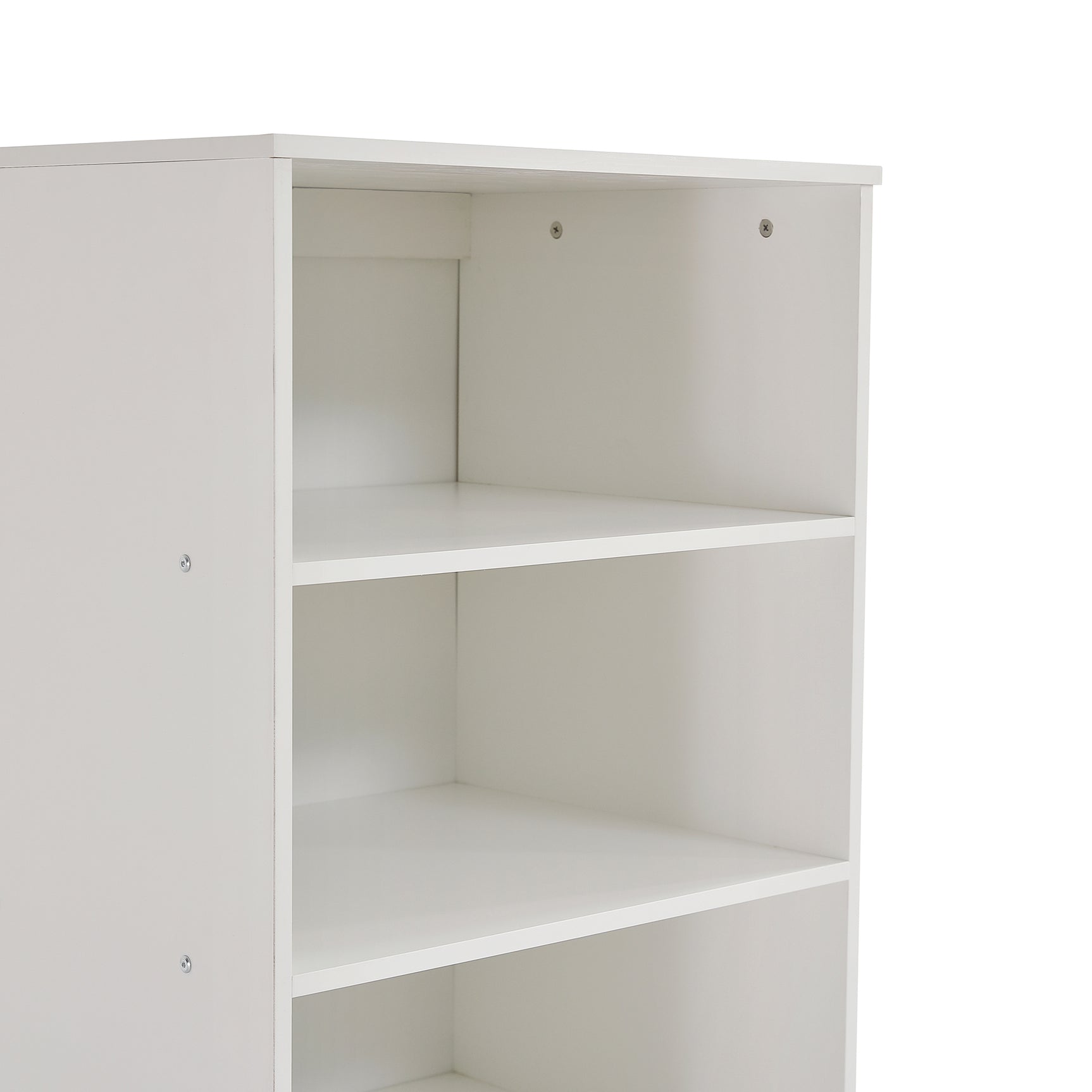 Bibliothèque blanche moderne avec 3 étagères et 1 tiroir au design minimaliste et rangement pratique