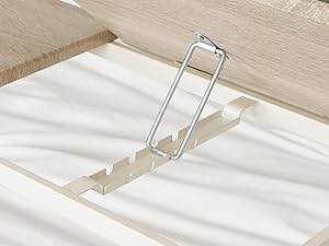 Table de lit/Support ordinateur pc pliable en bois et métal blanc - MAMIE