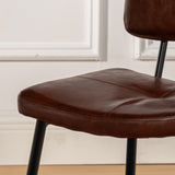 Set von 4 industriellen Esstühle in braun geöltem Leder - Pomona