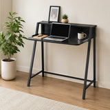 Bureau compact en MDF, coloris noir