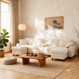 2-Sitzer-Sofa aus beigem Stoff im skandinavischen Stil – AHBARM