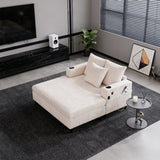 2-Sitzer-Sofa aus beigem Stoff im skandinavischen Stil – AHBARM