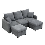 2-seater sofa in beige fabric Scandinavian style - AHBARM