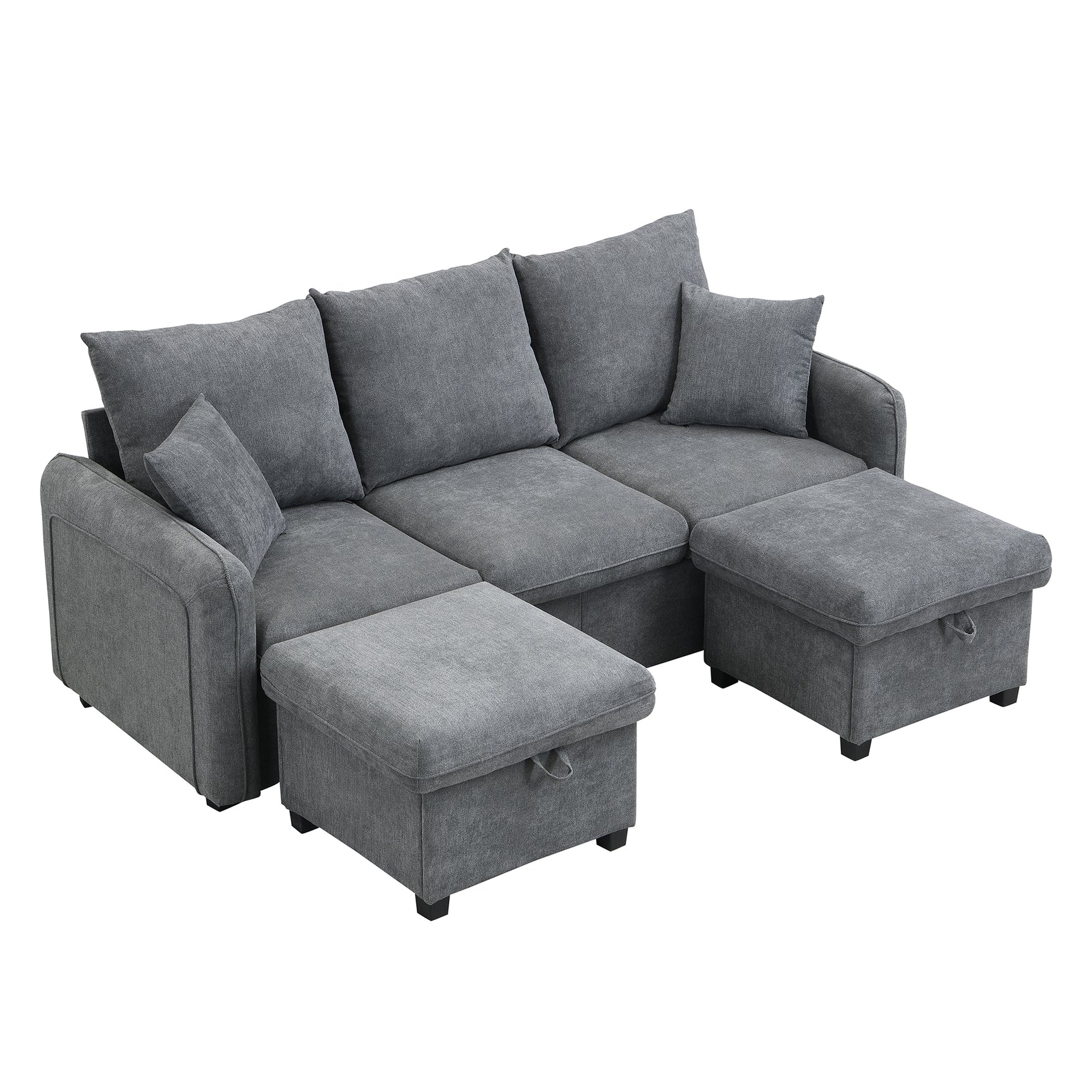 2-seater sofa in beige fabric Scandinavian style - AHBARM