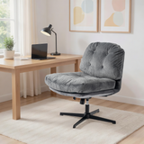 Swivel and adjustable lounge chair in gray corduroy - ALINTONEX