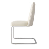 Lot de 2 chaises de salle à manger en velours beige avec dossier à motif diamant et pieds en métal argenté