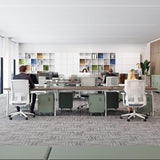 Table de chevet en métal vert clair style industriel avec rangement et étagère - WALNUT