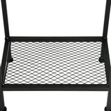 Table d'appoint/Bout de canapé design industriel en chêne et métal noir avec double plateau et ports USB intégrés - OAKHAM