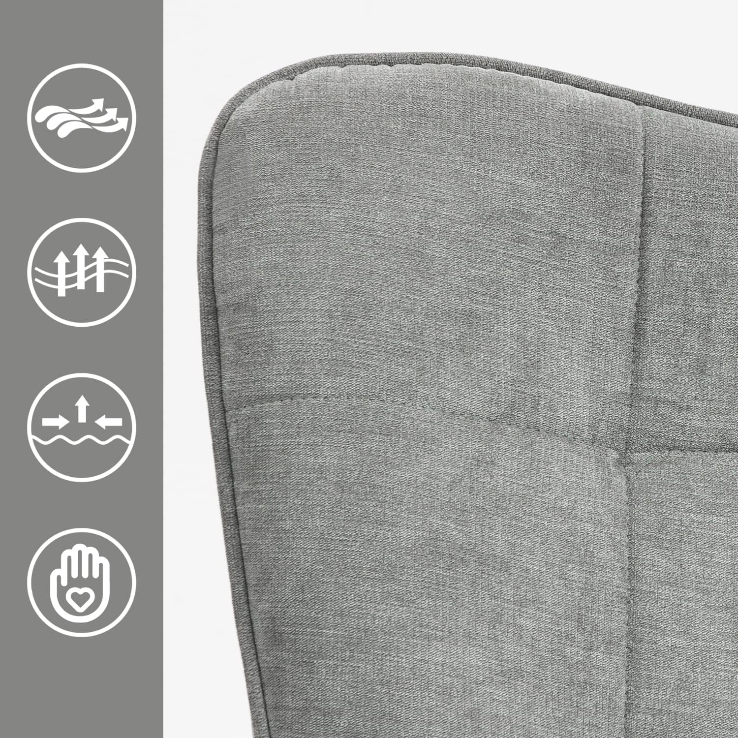 Polvetta scandinava che allatta al seno con braccioli in tessuto grigio con cuciture - Funkel