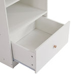 Bibliothèque blanche moderne avec 3 étagères et 1 tiroir au design minimaliste et rangement pratique