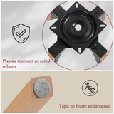 Bequemer Esszimmerstuhl aus gelbem Stoff mit 360°-Drehgelenk – CARSON FABRIC YELLOW