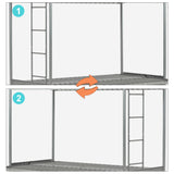 Bunk bed 90x190cm with convertible bench sofa and silver metal slats (mattress not included) - Liberty