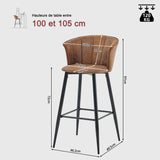 Set von 4 Industrial Bar Stools mit Armlehnen und Schwedendatei - Dononic Bar