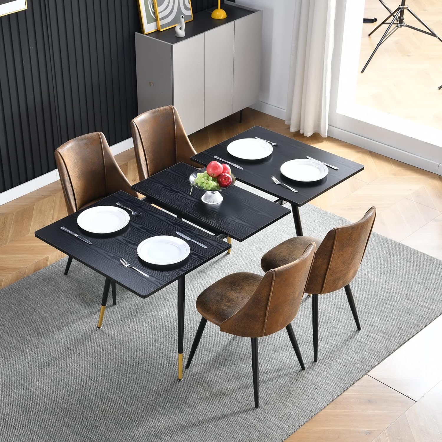 Table de salle à manger rétro style industriel extensible en bois - WHALEN