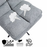 Fauteuil de loisirs pliable sans accoudoirs en tissu gris pivotant à 360° - AESTON