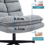 Fauteuil de loisirs pliable sans accoudoirs en tissu gris pivotant à 360° - AESTON