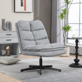 Fauteuil de loisirs pliable sans accoudoirs en tissu gris pivotant à 360° - AESTON