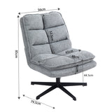 Fauteuil de loisirs pliable sans accoudoirs en tissu gris pivotant à 360° - AESTON