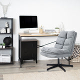 Fauteuil de loisirs pliable sans accoudoirs en tissu gris pivotant à 360° - AESTON