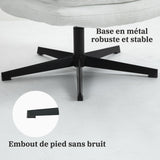 Fauteuil de loisirs pliable sans accoudoirs en tissu blanc pivotant à 360° - AESTON
