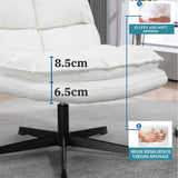 Fauteuil de loisirs pliable sans accoudoirs en tissu blanc pivotant à 360° - AESTON