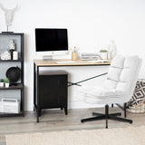 Fauteuil de loisirs pliable sans accoudoirs en tissu blanc pivotant à 360° - AESTON