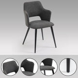 2 skandinavische Speisesäle mit Armlehnen in grauem Stoff - Akanji