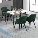 Lot de 2 fauteuils de salle à manger scandinaves avec accoudoirs en tissu vert - AKANJI