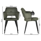 Round Table Table Table Table Timber Ø80 cm with 4 black velvet chairs, modern and comfortable style