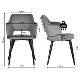 Round Table Table Table Table Timber Ø80 cm with 4 black velvet chairs, modern and comfortable style